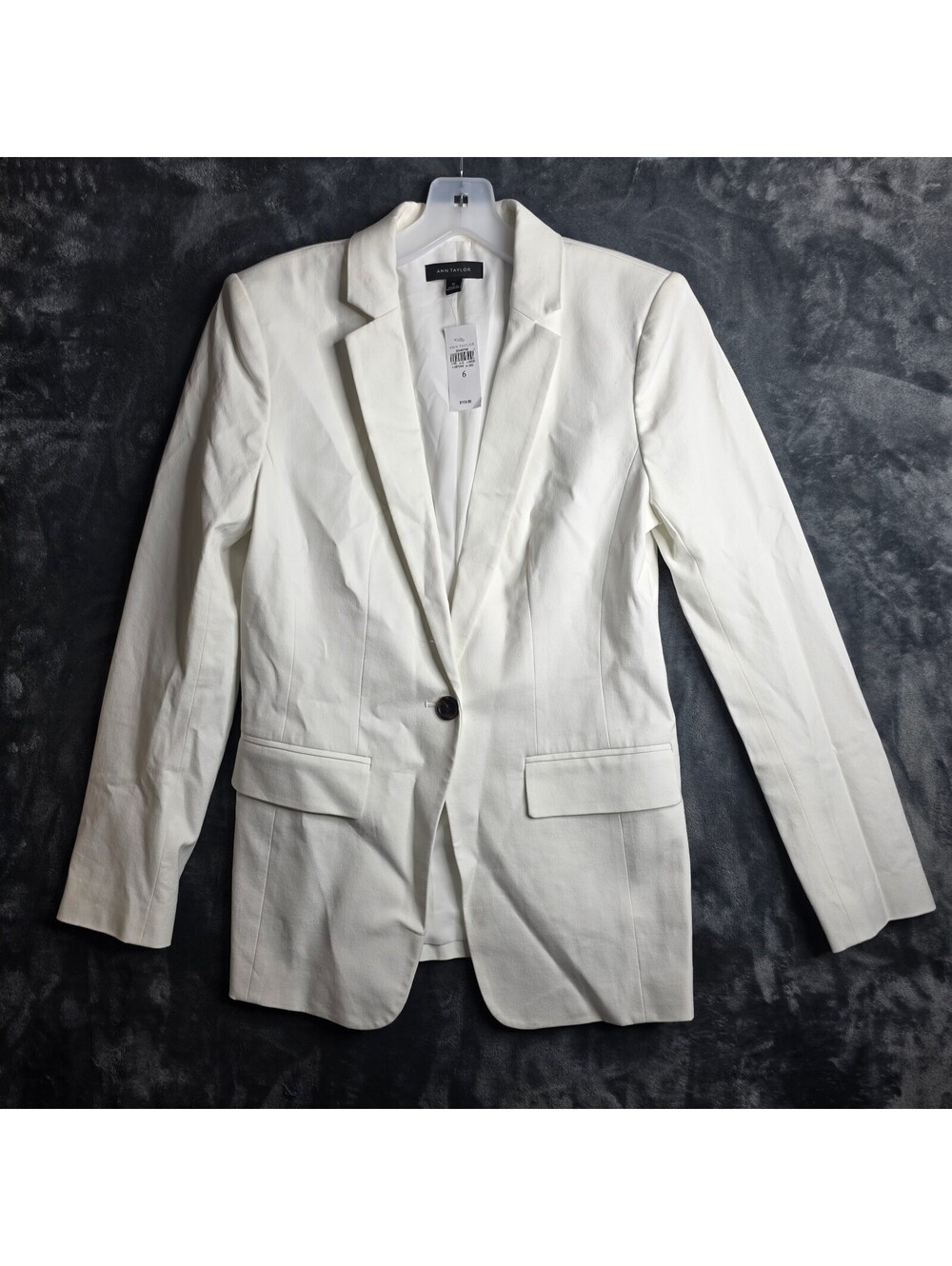 Ann Taylor White Single Button Blazer Women's Sz 6 NWT